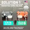 CordBrick Steel Weighted Cord Holder, Cord Wrap, Phone Accessory, Stocking Stuffer for Men, Adults, College Students. Nightstand, Desk Travel Organizer. Silicone. 2pk Black/Green view 2