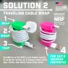 CordBrick Steel Weighted Cord Holder, Cord Wrap, Phone Accessory, Stocking Stuffer for Men, Adults, College Students. Nightstand, Desk Travel Organizer. Silicone. 2pk Black/Green view 3