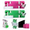CordBrick Steel Weighted Cord Holder, Cord Wrap, Phone Accessory, Stocking Stuffer for Men, Adults, College Students. Nightstand, Desk Travel Organizer. Silicone. 2pk Pink/Green view 1