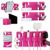 CordBrick/DeskBrick Bundle Weighted Cord Holders for Nightstand & Desk - Phone Charger Cable Management Travel, Phone Accessory, Stocking Stuffer - Gift for Home, Office - Pink view 1