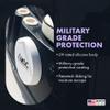 8.5" Marine Speaker Cover Boat Speaker Protector with Sun, Water, Dust, UV Protection, Military-Grade Silicone Design, White Case with Black Logo, Sold as Pair (215mm) view 3