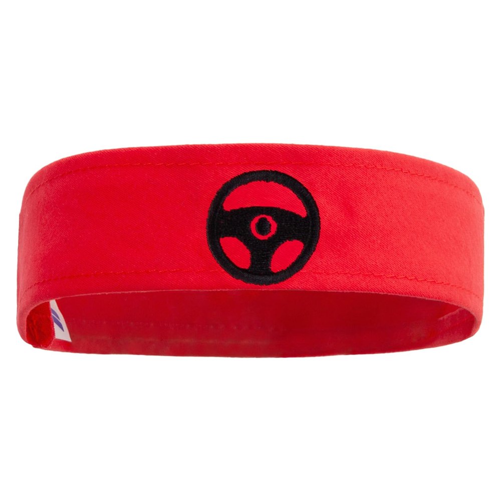 e4Hats.com Car Steering Wheel Embroidered Cotton Twill Stretchable Hat Band - Red OSFM