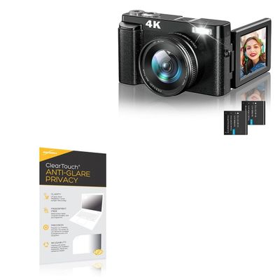 BoxWave Screen Protector Compatible with Zostuic 4K Digital Camera (3 in) - ClearTouch Anti-Glare Privacy (2-Pack), Privacy Screen Protector Flexible Film Anti-Glare