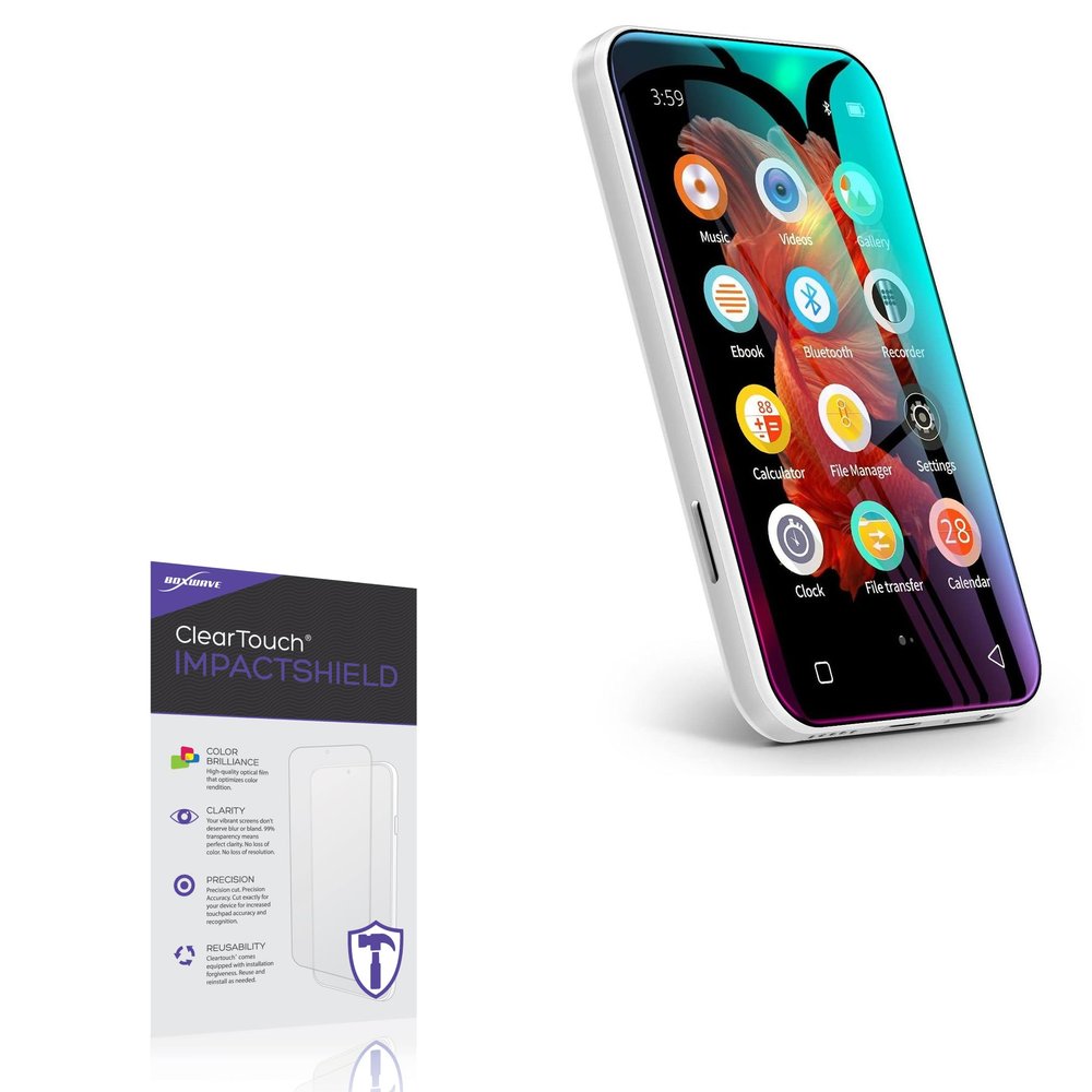 BoxWave Screen Protector Compatible with TIMMKOO Q3E MP3 MP4 - ClearTouch ImpactShield (2-Pack), Impenetrable Screen Protector Flexible Film