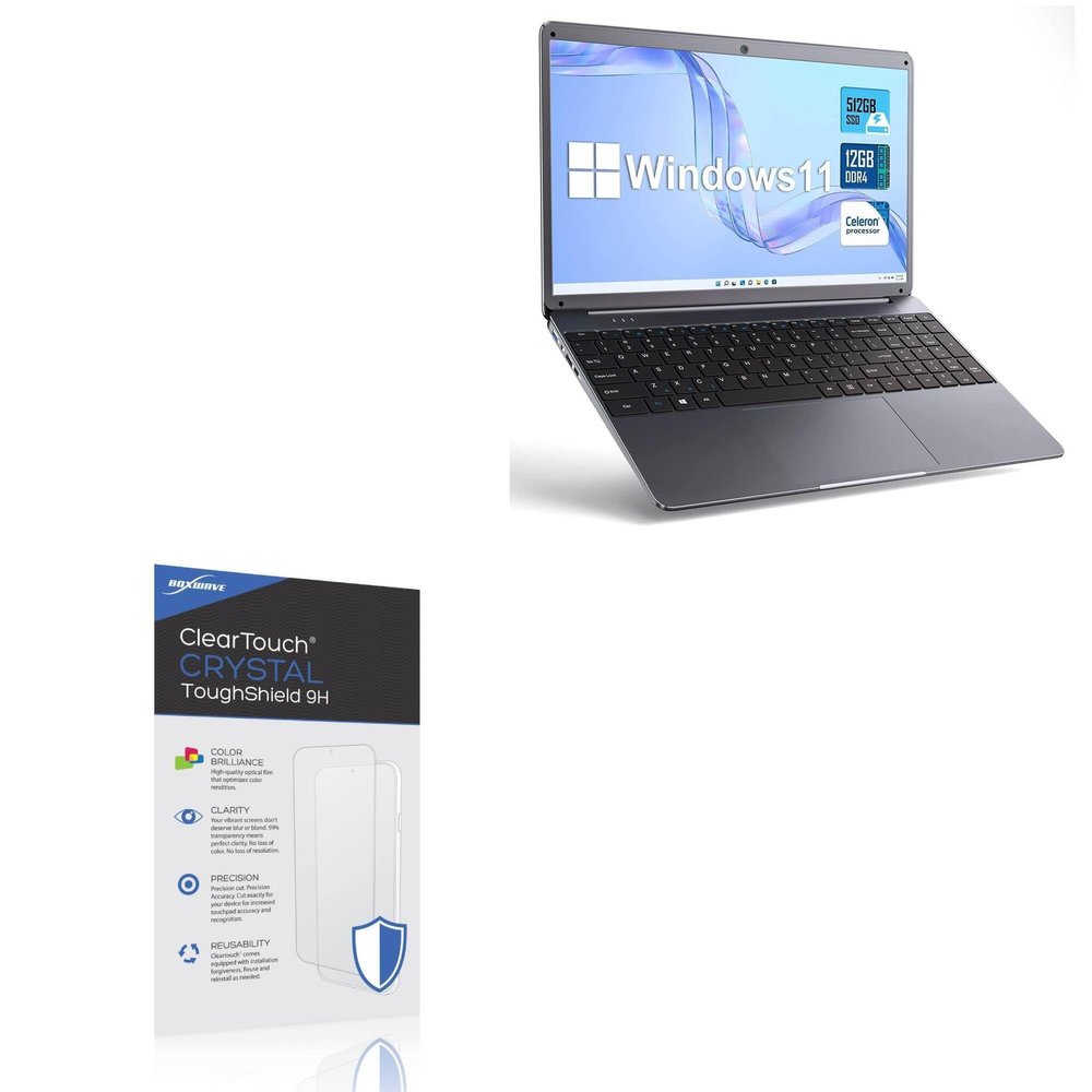 BoxWave Screen Protector Compatible with SGIN Windows Laptop (15.6 in) - ClearTouch Crystal ToughShield 9H (2-Pack), Clear 9H Tough Flexible Film Screen Protector