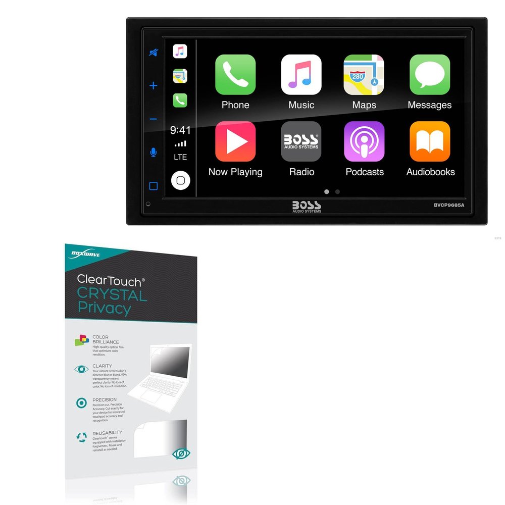 BoxWave Screen Protector Compatible with BOSS Audio BVCP9685A - ClearTouch Crystal Privacy (2-Pack), Privacy Screen Protector Flexible Film Clear