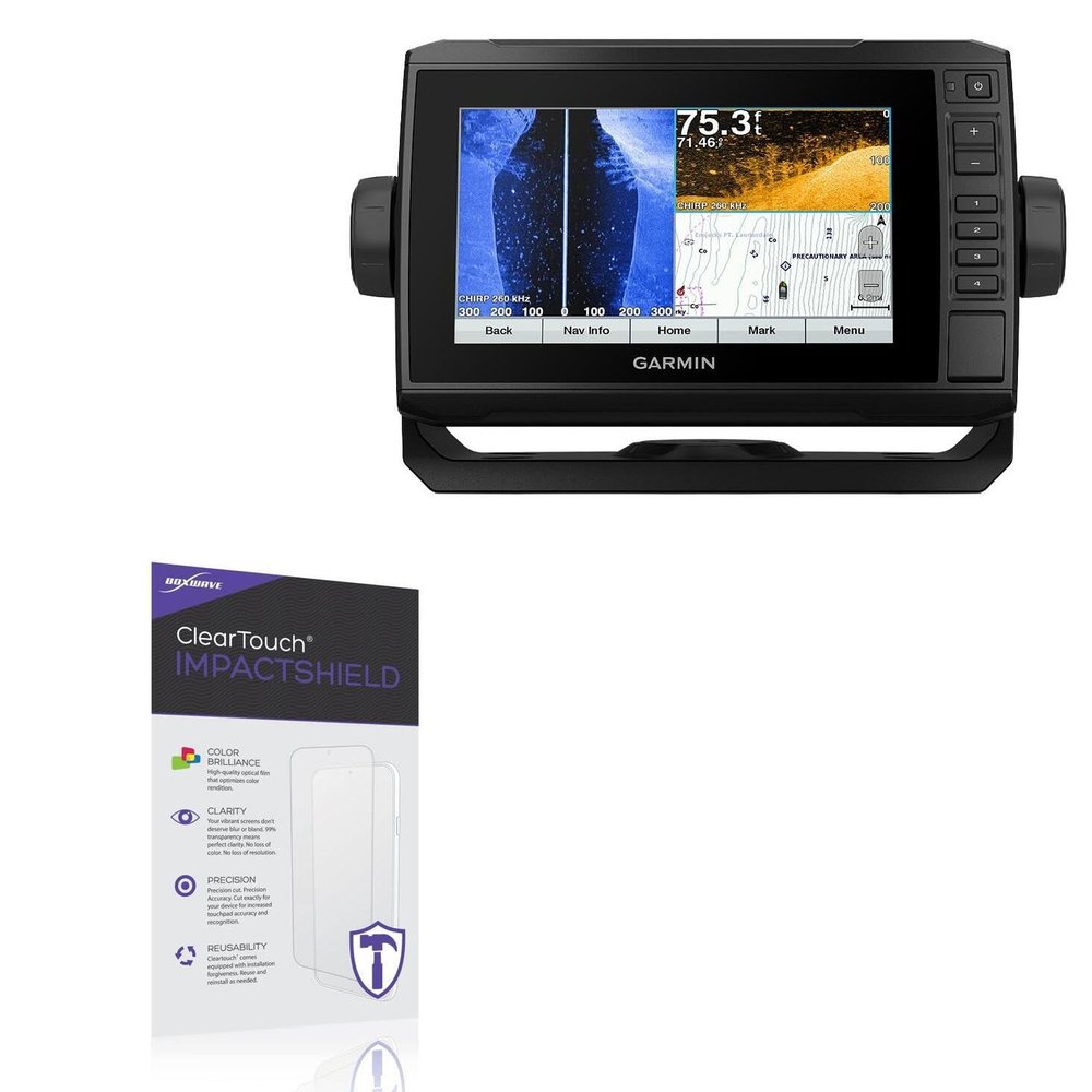 BoxWave Screen Protector Compatible with Garmin echoMAP Plus 74sv - ClearTouch ImpactShield (2-Pack), Impenetrable Screen Protector Flexible Film