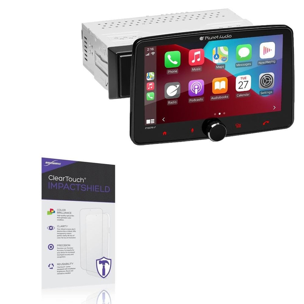 BoxWave Screen Protector Compatible with Planet Audio P70CPA-F - ClearTouch ImpactShield (2-Pack), Impenetrable Screen Protector Flexible Film
