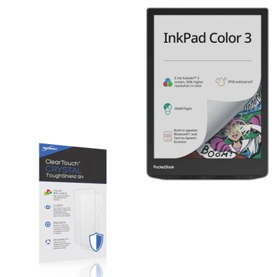 BoxWave Screen Protector Compatible with Pocketbook InkPad Color 3 - ClearTouch Crystal ToughShield 9H (2-Pack), Clear 9H Tough Flexible Film Screen Protector