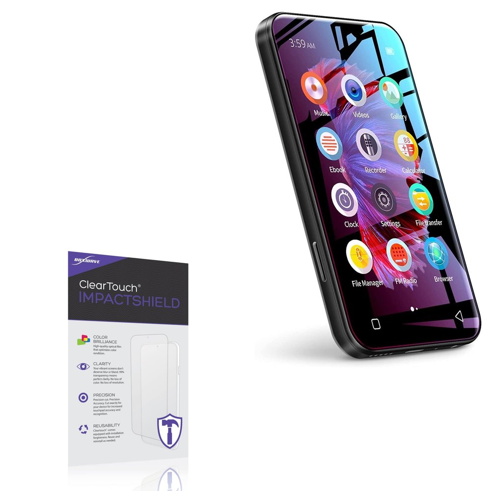 BoxWave Screen Protector Compatible with TIMMKOO Q5 WiFi MP3 Player with Bluetooth - ClearTouch ImpactShield (2-Pack), Impenetrable Screen Protector Flexible Film