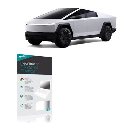 BoxWave Screen Protector Compatible with Tesla Motors 2024 Cybertruck Rear Display (9.4 in) - ClearTouch Crystal Privacy (2-Pack), Privacy Screen Protector Flexible Film Clear
