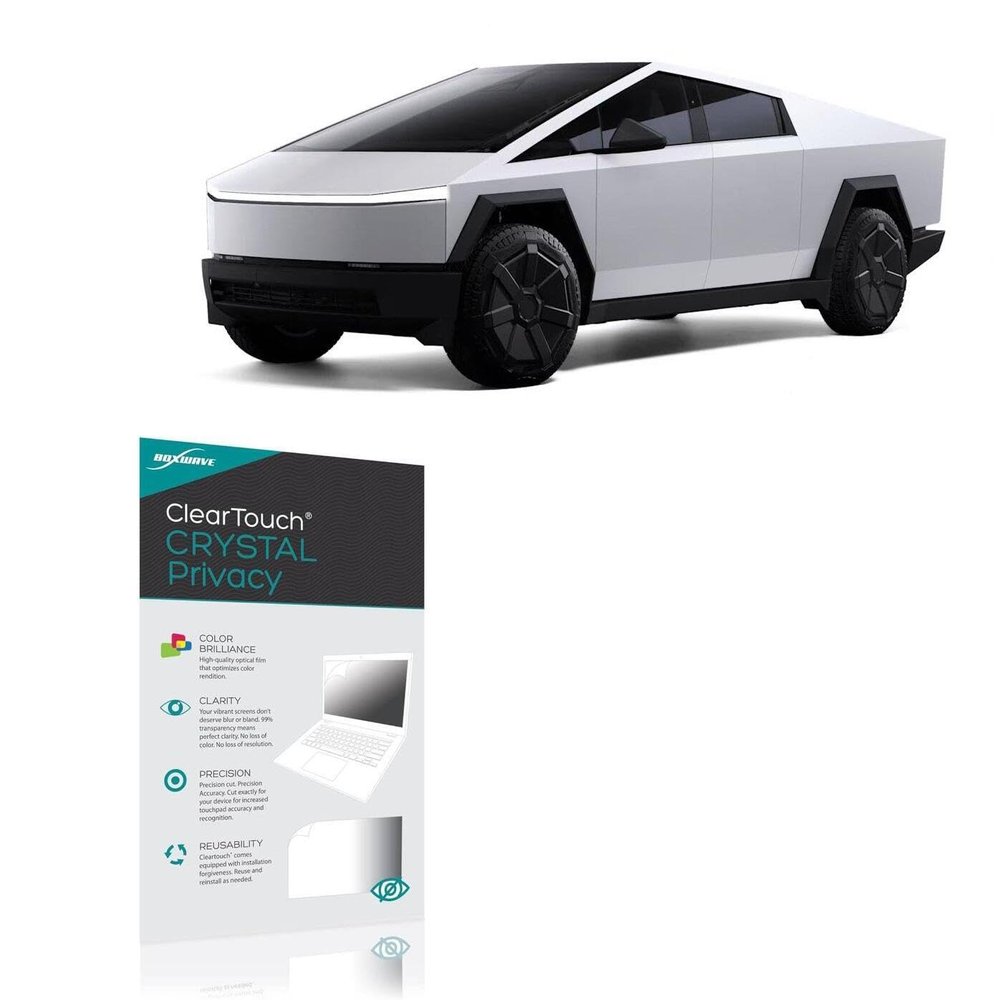 BoxWave Screen Protector Compatible with Tesla Motors 2024 Cybertruck Rear Display (9.4 in) - ClearTouch Crystal Privacy (2-Pack), Privacy Screen Protector Flexible Film Clear