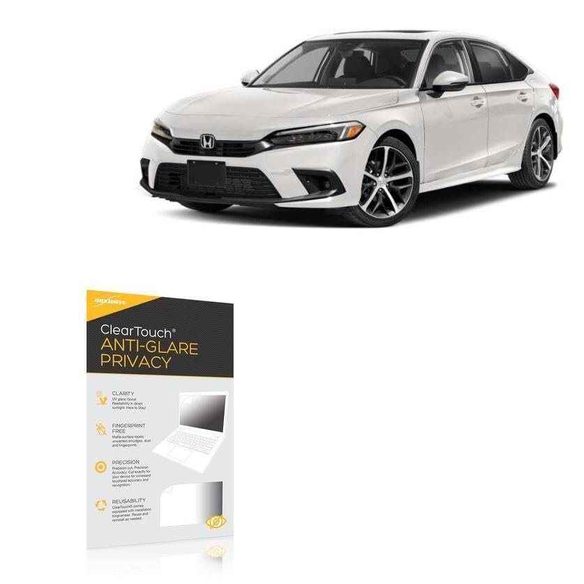 BoxWave Screen Protector Compatible with 2024 Honda Civic Sedan Touring Display (9 in) - ClearTouch Anti-Glare Privacy (2-Pack), Privacy Screen Protector Flexible Film Anti-Glare