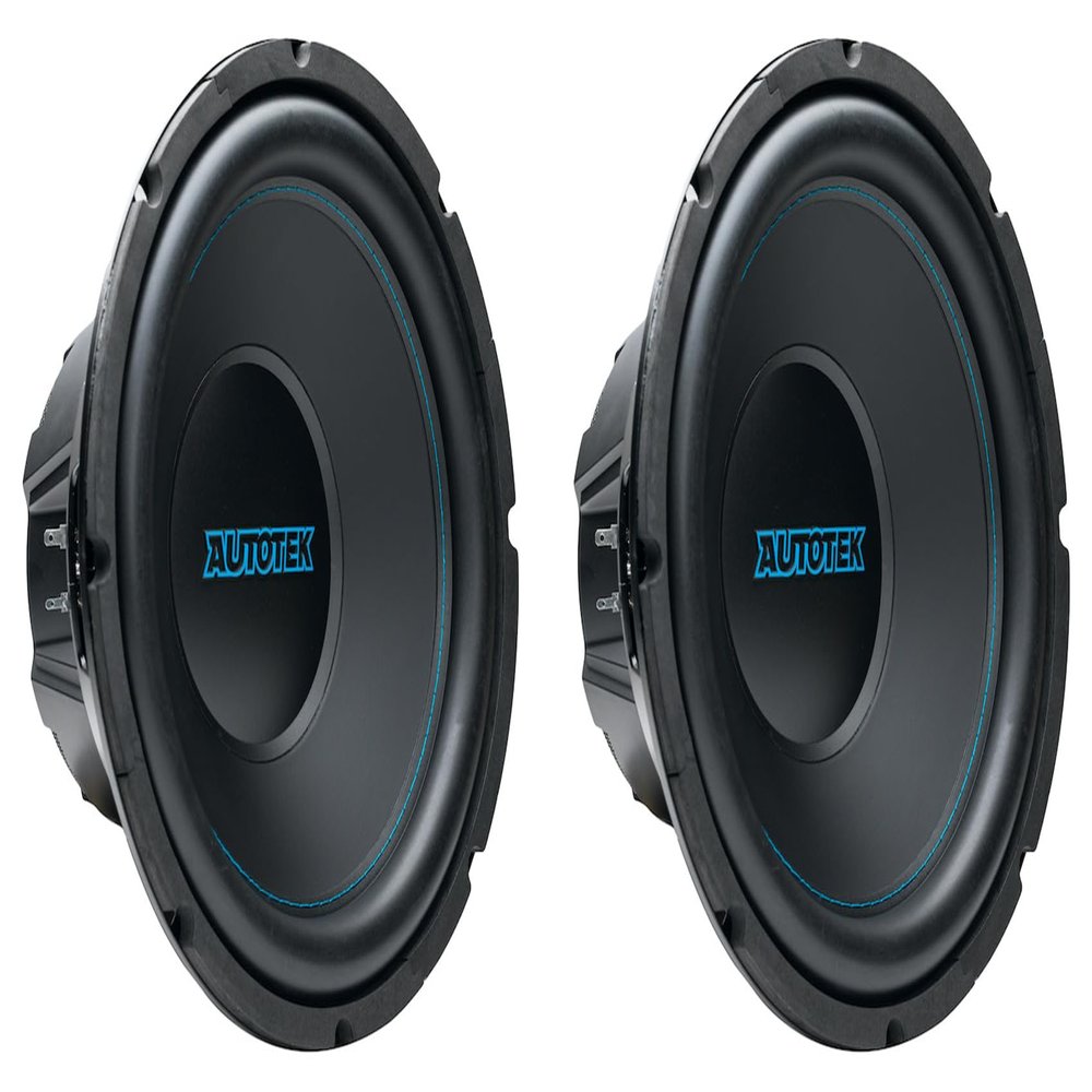 Audiosavings Bundle: (2) ATK12D4 12" Car Audio Subwoofers, 800W Peak/400W RMS, DVC 4-Ohm, Powder-Coated Steel Frame, Vented Motor, Sealed/Vented Enclosure Compatible (2 Items)