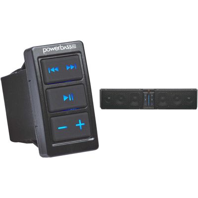 PowerBass XL-650-6 Speaker System Bluetooth Powersports Sound Bar with XL-SBCONRS Optional Rocker Switch Mount Remote