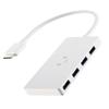 Elecom U3HC-H040WF USB Hub USB 3.2 (Gen1) 5 Gbps USB-C Connection, 4 Ports, Bus Power, 5.9 inches (15 cm), Cable, White x Black view 1