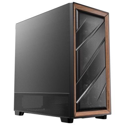 Antec Flux SE Silent PC Case, Sound-Dampening Foam Side Panels for Quiet Operation, Walnut Wood Front Panel, 5 x PWM Fans, USB Type-C, 420mm Radiator Support, Back Connect Ready, E-ATX Mid Tower Case