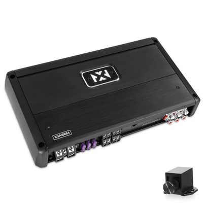NVX XQA10004 1000W RMS XQ-Series SQ Hi-Res Class D 4-Channel Amplifier with X-Boost Circuitry and Wired Bass Remote