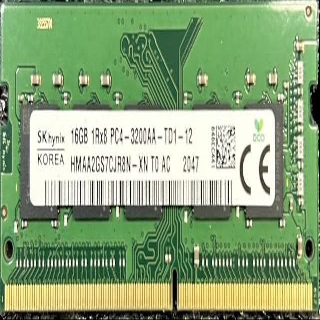 16GB DDR4 3200MHz PC4-25600 ECC-SODIMM 1Rx8 1.2V 260-Pin ECC Unbuffered MicroServer Memory Module HMAA2GS7CJR8N-XN