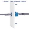 Ethernet Wall Plate Cat6 2 Port Keystone Jack Wall Plate with RJ45 Keystone Inline Coupler insert, Female to Female Cat6 Keystone Wall Jack, Blue (2 Pack) view 4