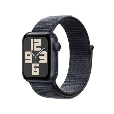 Apple Watch SE (2nd Gen) [GPS, 44mm] - Midnight Aluminum Case with Ink Sport Loop Band, One Size (Renewed)