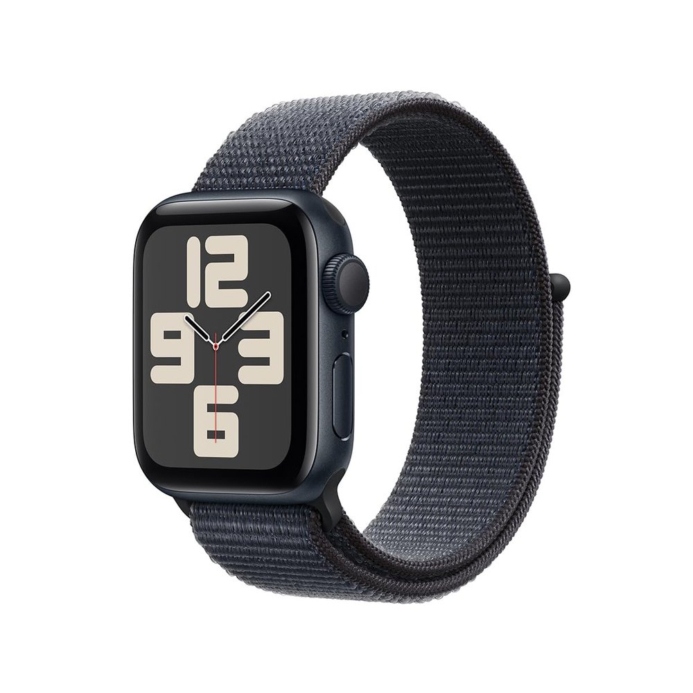 Apple Watch SE (2nd Gen) [GPS, 44mm] - Midnight Aluminum Case with Ink Sport Loop Band, One Size (Renewed)