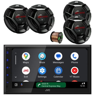 JVC KW-M690BW 6.8" Touchscreen WiFi Bluetooth USB/MP3 Stereo Multimedia Digital Receiver, 2X 6.75 300 Watt Max 2-Way Automotive Speakers, 2X 6.5 300 Watt 2-Way Car Audio Speakers w/Wire