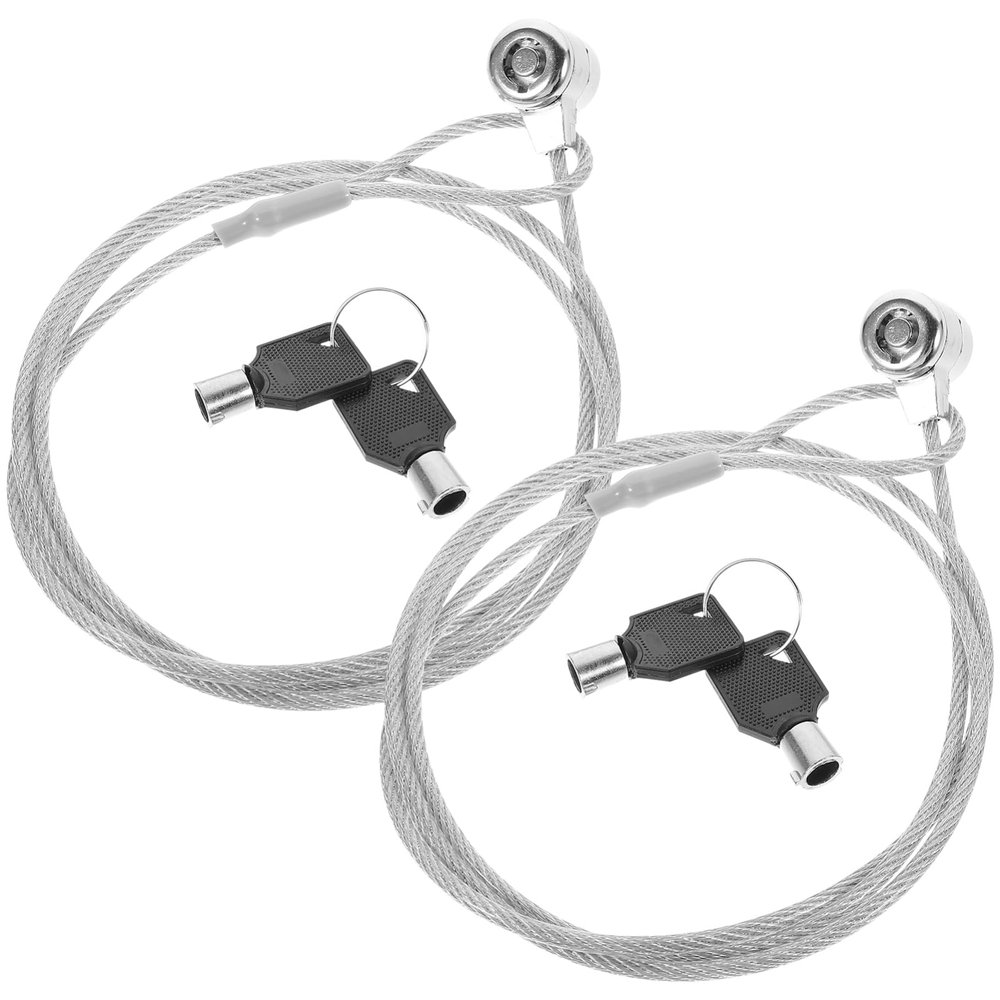 OSALADI 2sets Laptop Locks Wire Security Chain for Computers Rotating Head Keyed Cable Locks for Desktops Hardware Accessory Theft Protection