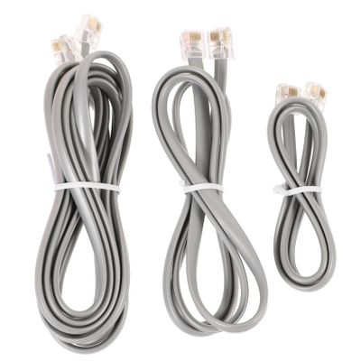 Gadpiparty Phone Cord Pack 3pcs Flat Extension Cords Landline Phone Cable Cable Extender