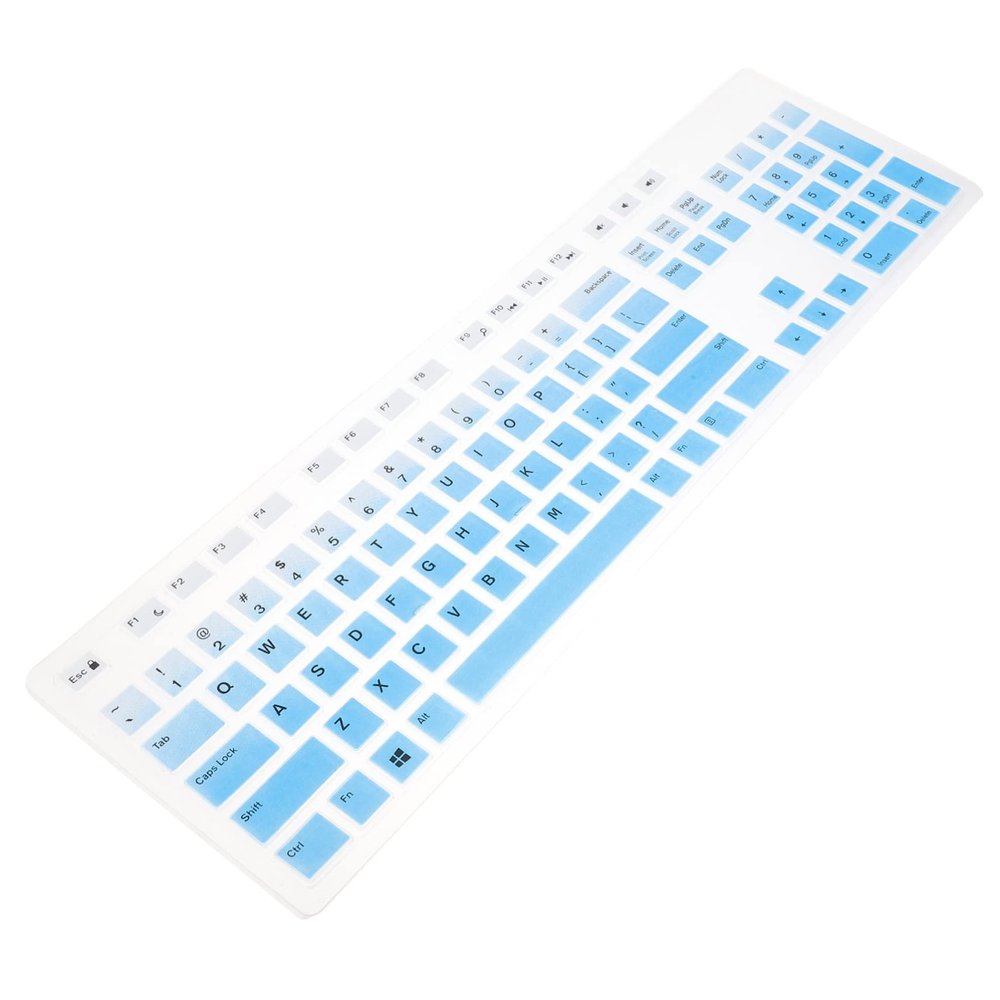 DOITOOL Gradient Blue Silicone Keyboard Protector Cover for Wired Keyboard Dustproof Skin Compatible with Optiplex All-one Desktops