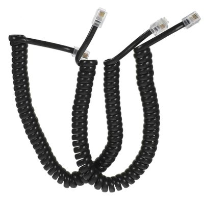 Housoutil 2pcs Coiled Telephone Cord for Landline Phones Detangler Phone Cables Sturdy Soft Signal Stable