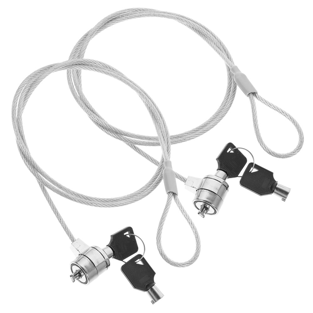 BRIGHTFUFU 2sets Portable Keyed Laptop Lock Security Cable Kit Cable Material Easy to Use