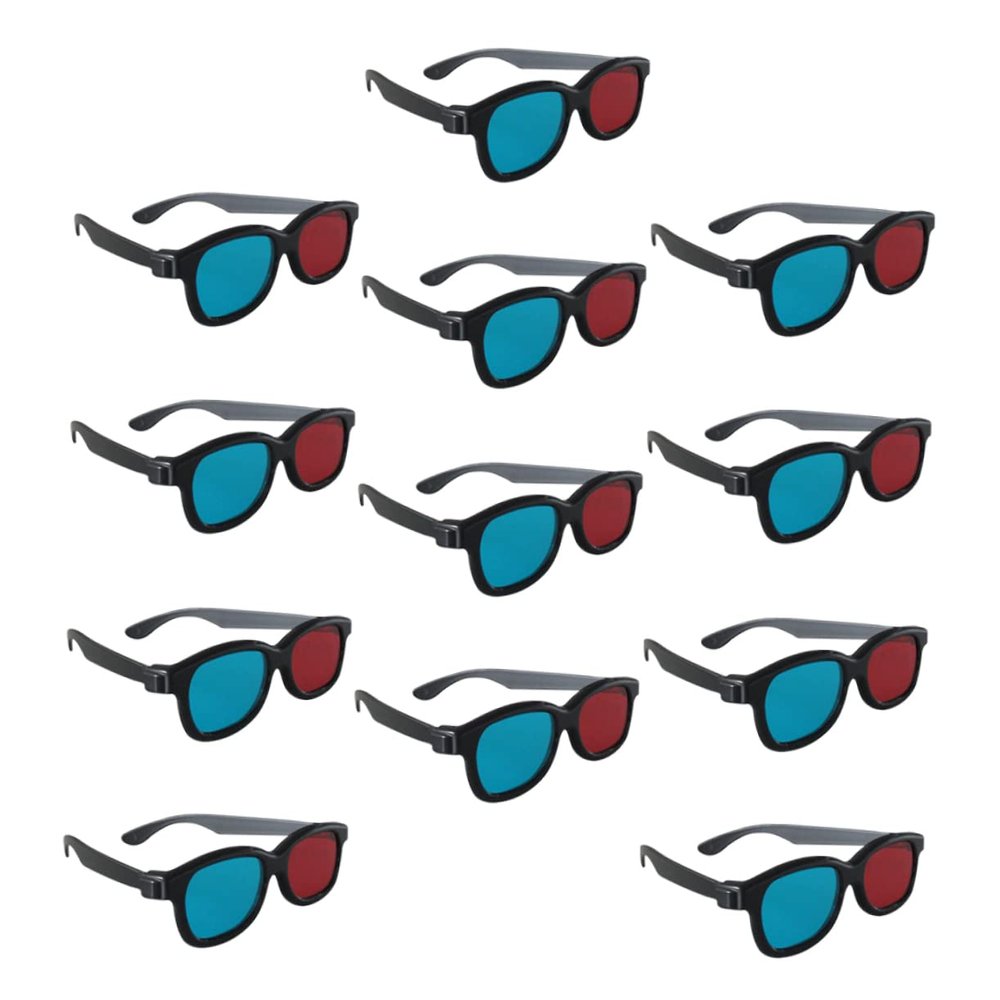 Mikikit 20pcs Stereoscopic Glasses Red and Blue Lenses Movie Glasses Compact for Boys and Girls Adults Travel Home Theater
