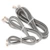 Housoutil 6p6c Numeric Phone Cable for Landline 3pcs Silver Grey Cable Extra Length for Multiple Devices view 1