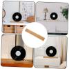 Housoutil Vinyl Record Organizer Wooden Record Rack Vinyl Holder Sturdy and Elegant Cd Storage Rack Display Shelf view 3