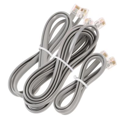 HOMSFOU 3pcs Silver Gray Telephone Cord Phone Cable Extension Cord for Landline Phones