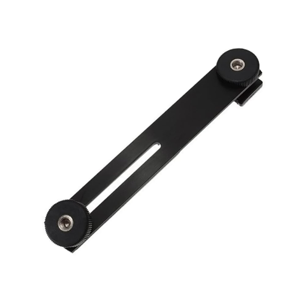 KONTONTY Dual Camera Bracket Mount Mount for Camera Flash Aluminum Alloy Tripod Bracket for Wedding Birthday Video