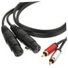 Parliky Audio Amplifier to XLR Cable Dual to Dual XLR Female Balanced Audio Adapter Durable Anti-Interference Spiral Braided Design for Sound Quality Transfer view 1