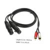 Parliky Audio Amplifier to XLR Cable Dual to Dual XLR Female Balanced Audio Adapter Durable Anti-Interference Spiral Braided Design for Sound Quality Transfer view 3