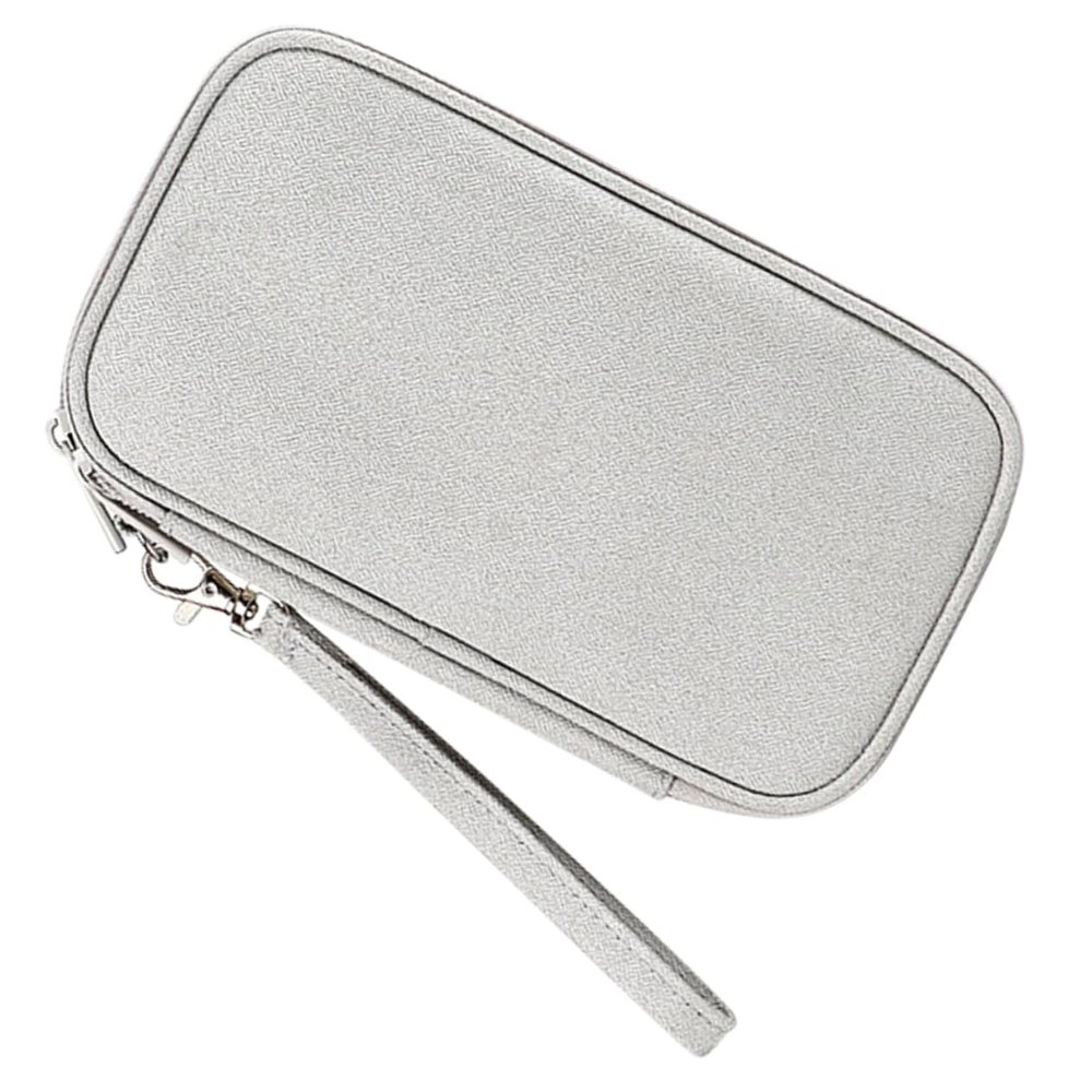 Angoily Digital Accessories Organizer Bag Portable Storage Pouch for Charging Cables Power Banks and Hard Drives Multi-section Travel Case Elegant Gray Durable Design