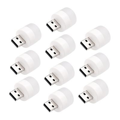 ARTIBETTER 10pcs USB Night Light Frosted Led Lamp for Boys and Girls Soft Lighting for Home Hotel Car Bedside Night Light