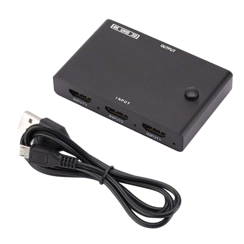 jojofuny Video Splitter for Game Console Tv Stick Compatible Monitor and Projector Easy Signal Switching High-Speed Cable