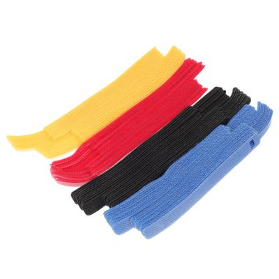 Gadpiparty 80pcs Adjustable Cable Cord Organizer Straps Hook and Loop Fasteners for Data Cables Durable Easy to Use Multi-color Black Red Blue Yellow for Electronics and Charging Cords