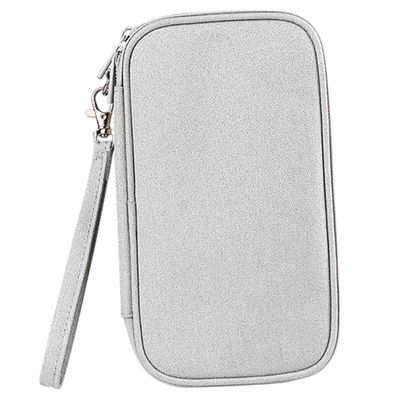 FELTECHELECTR Digital Accessories Organizer Bag Portable Cable Storage Case with Removable Dividers for Travel Compatible with Hard Drives Chargers and Cables Elegant Gray Design