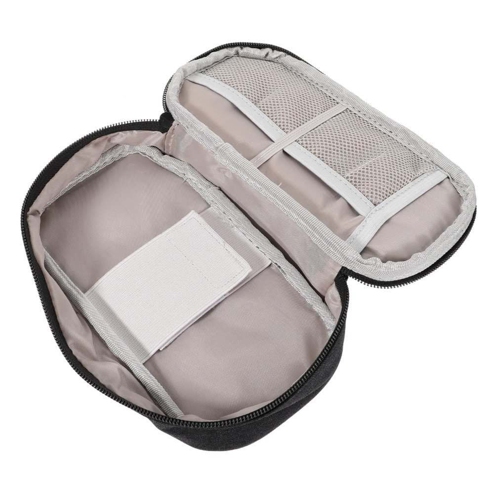 Angoily Portable Power Bank Organizer Bag Large Dual-layer Oxford Cloth Case for Usb Cables and Electronics Accessories Travel-friendly with Durable Zipper and Comfortable Hand Strap