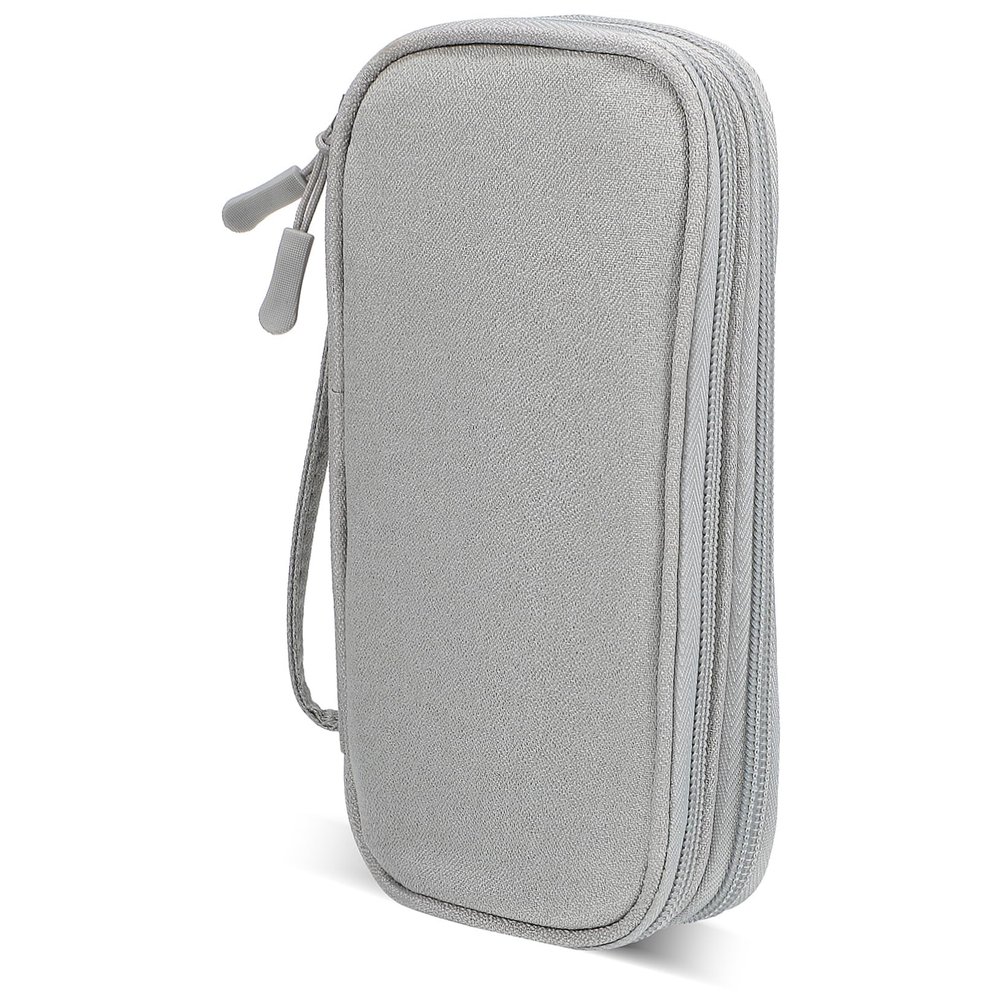 OSALADI Double Storage Bag Cable Management Bag for Electronics Zipper Closure Portable Cord Organizer Case