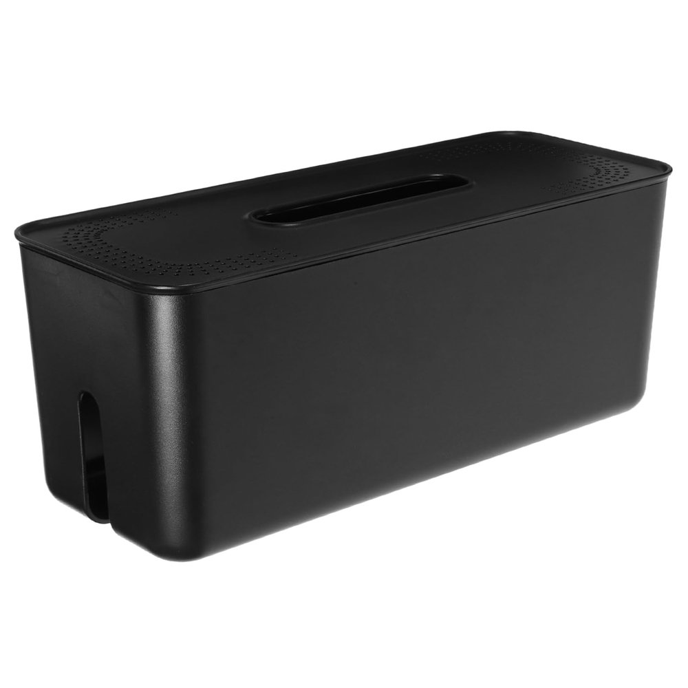 Angoily Wall-Mounted Wire Box Cable Holder Wire Management Organizer for Office Home Hotel Cord Storage Strip Cover