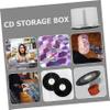 BRIGHTFUFU 2pcs Plastic Cd Storage Bin Empty Dvd Holder Cd Rack Dvd Storage Shelves Organizers and view 2
