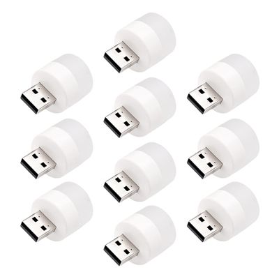 DOITOOL 10-Pack USB Night Light Portable Led Light for Car Interior Low Power Consumption for Reading Study Camping Office Dorm 3 Modes