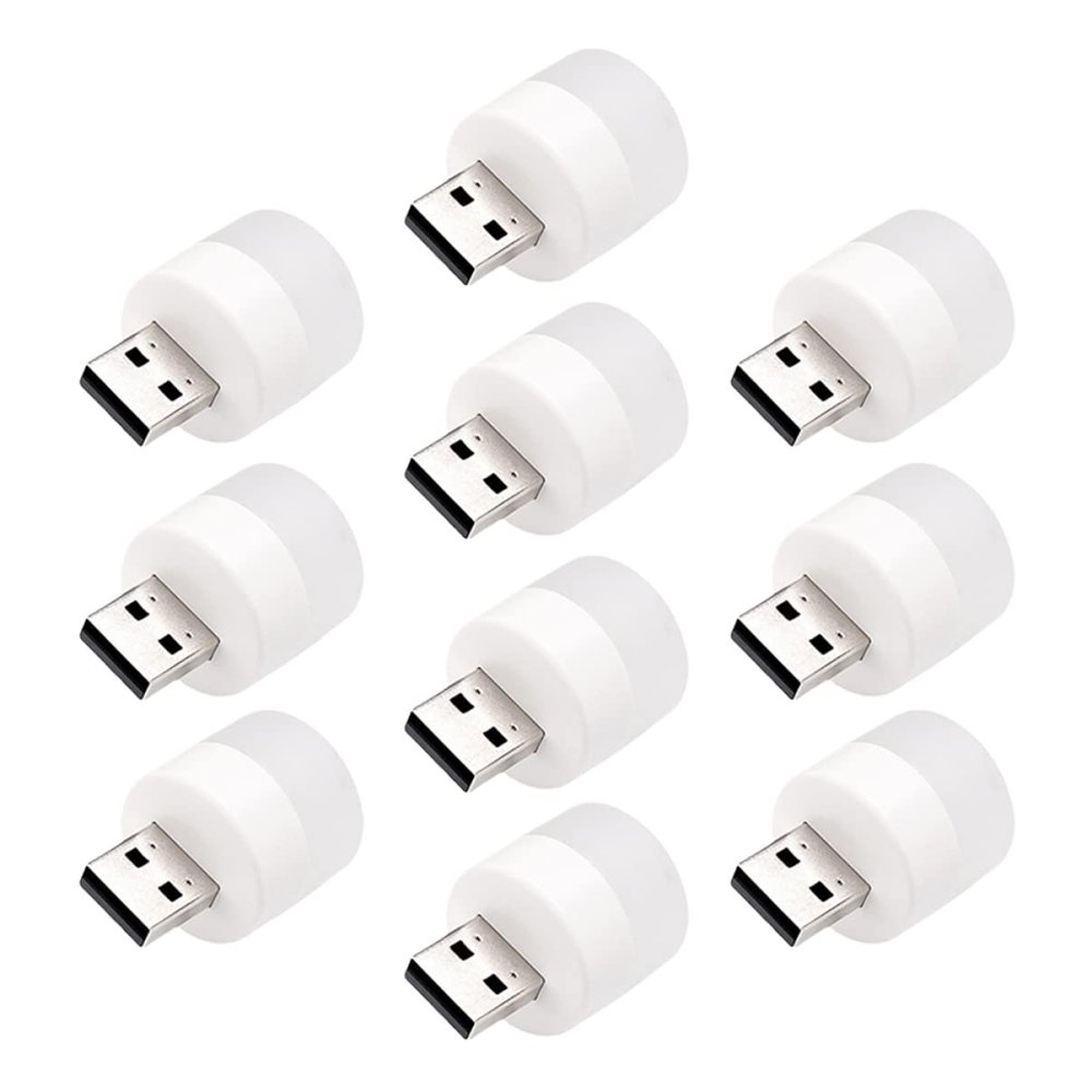 DOITOOL 10-Pack USB Night Light Portable Led Light for Car Interior Low Power Consumption for Reading Study Camping Office Dorm 3 Modes